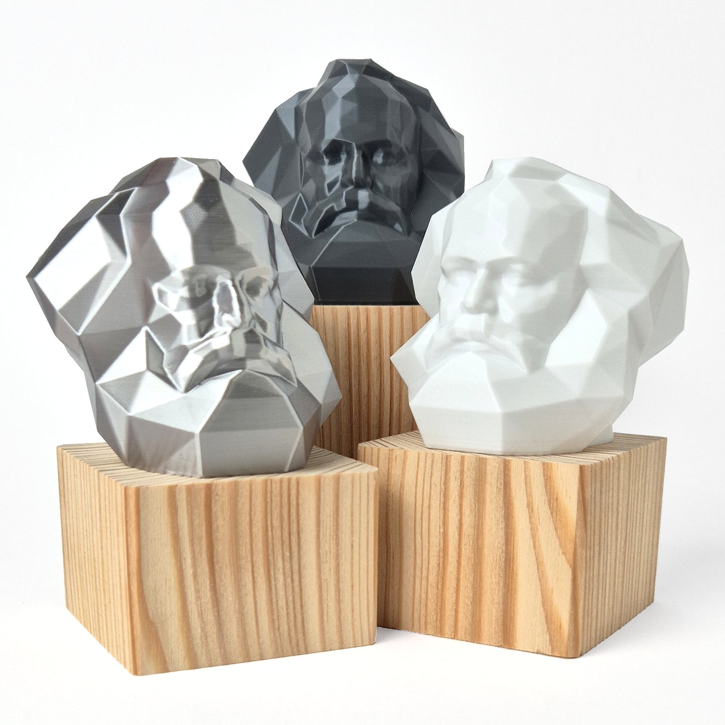 Karl-Marx-Kopf Miniatur Figur Holzsockel