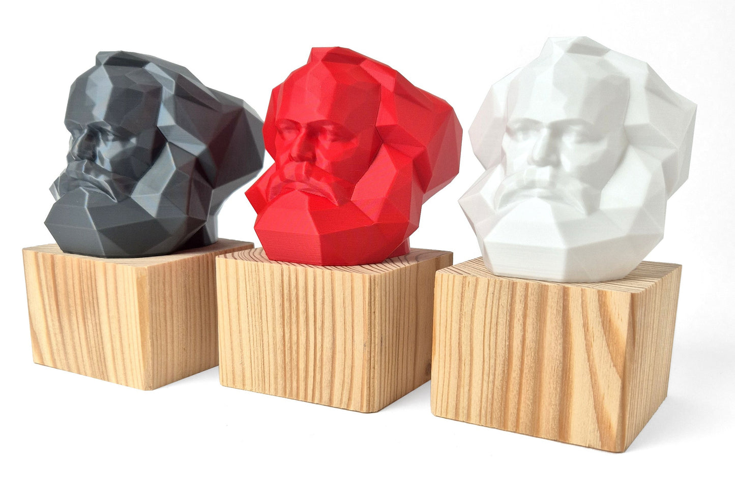 Karl-Marx-Kopf Miniatur Figur Holzsockel