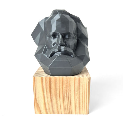 Karl-Marx-Kopf Miniatur Figur Holzsockel