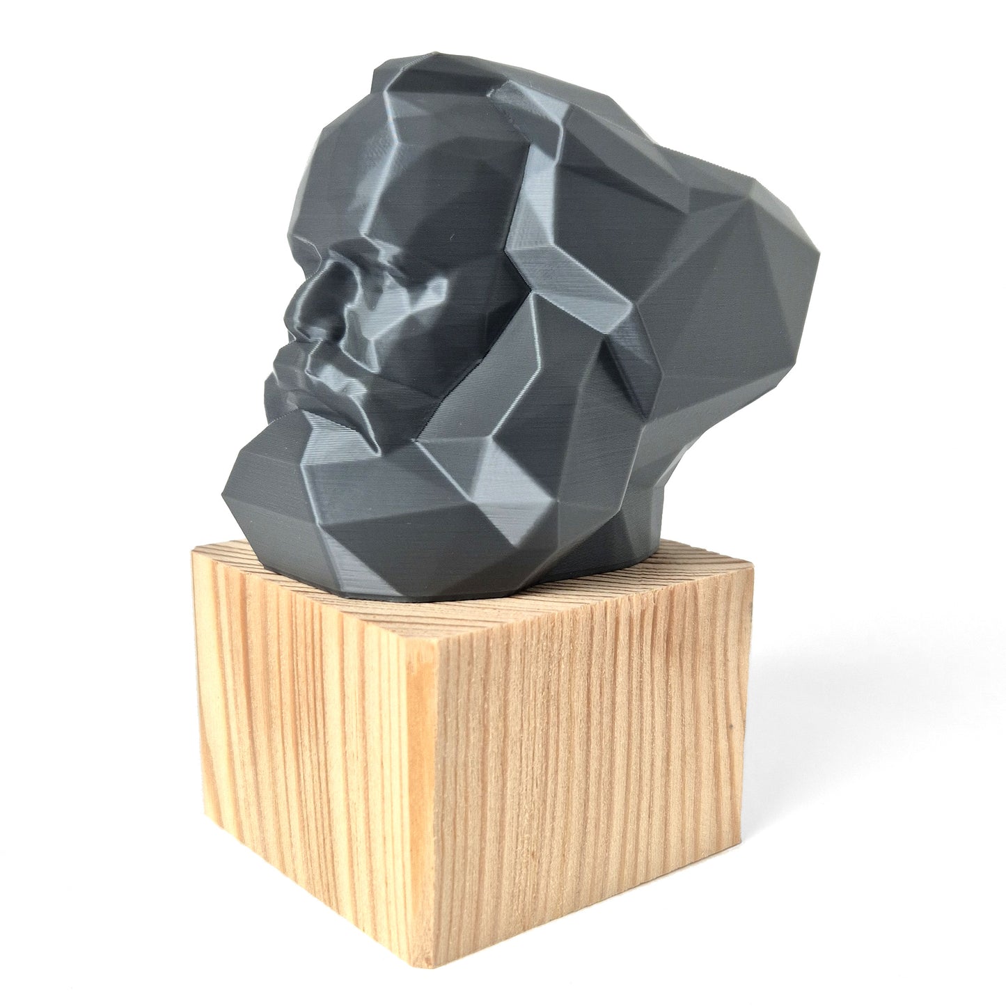 Karl-Marx-Kopf Miniatur Figur Holzsockel