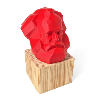 Karl-Marx-Kopf Miniatur Figur Holzsockel