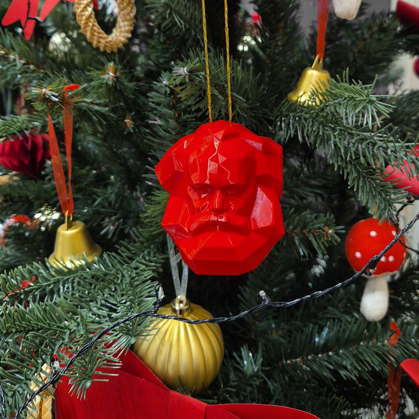 Karl-Marx-Kopf Weihnachtsbaumschmuck