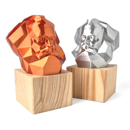 Karl-Marx-Kopf Miniatur Figur Holzsockel