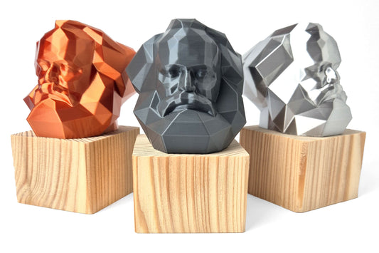 Karl-Marx-Kopf Miniatur Figur Holzsockel