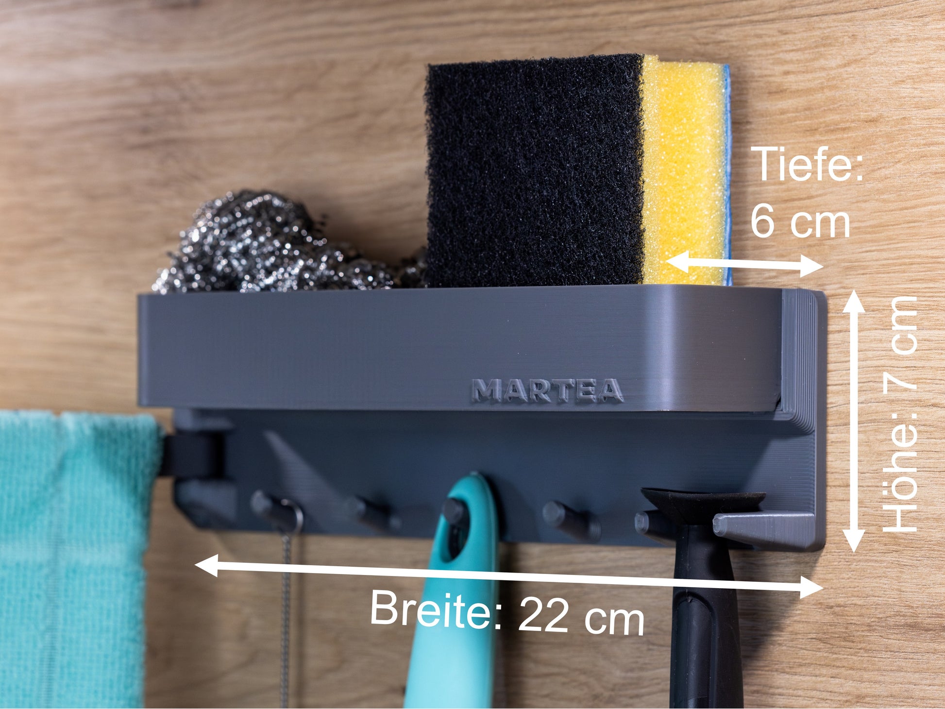 spülzubehör aufbewahrung MARTEA Spülbecken Organizer zum Aufhängen Wandmontage ohne Bohren