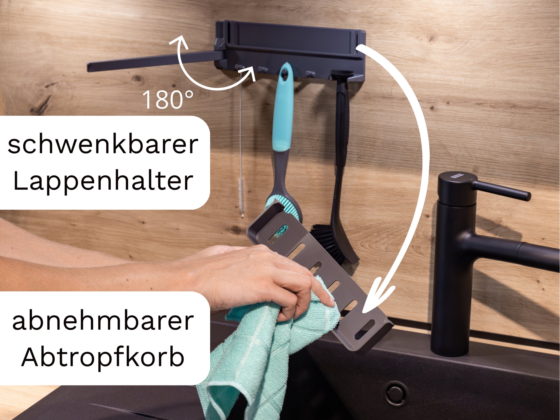 MARTEA Spülbecken Organizer zum Aufhängen Wandmontage ohne Bohren