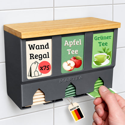 teeregal_grau_fuer_die_Wand_ankleben_Kueche_Organizer_Holz_Teehalter
